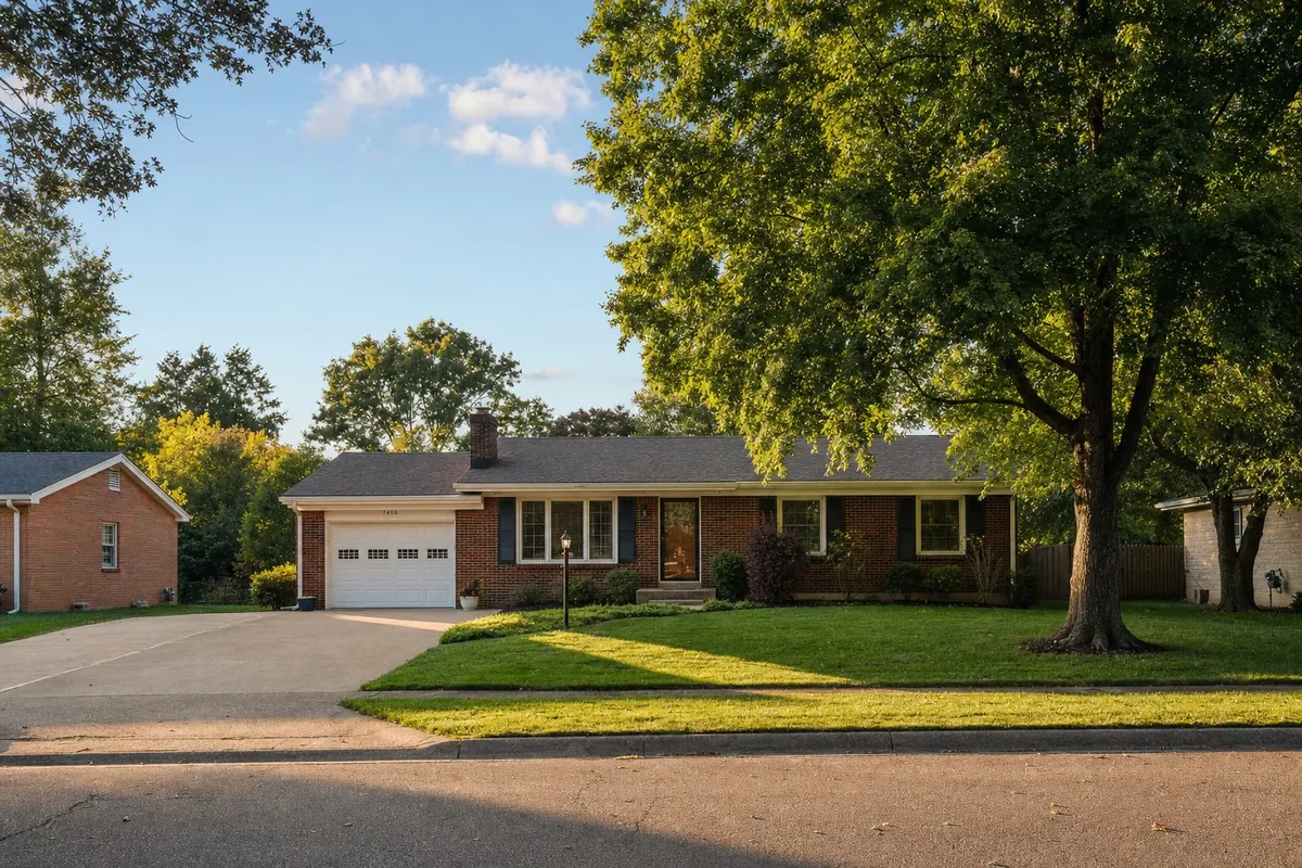 Brick ranch home in the Fern Creek neighborhood of Louisville, Kentucky
