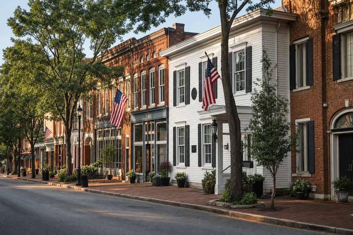 Historic Main Street storefronts in Middletown, Kentucky